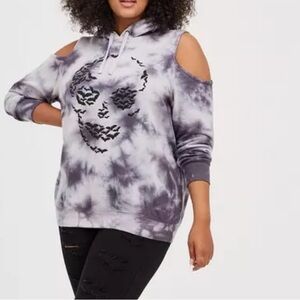 TORRID | Graphic Classic Fit Cozy Fleece Cold Shoulder Hoodie Size 1X XL